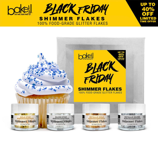 Black Friday Flakes & Shapes Set A | 4 PC Edible Toppers | Bakell