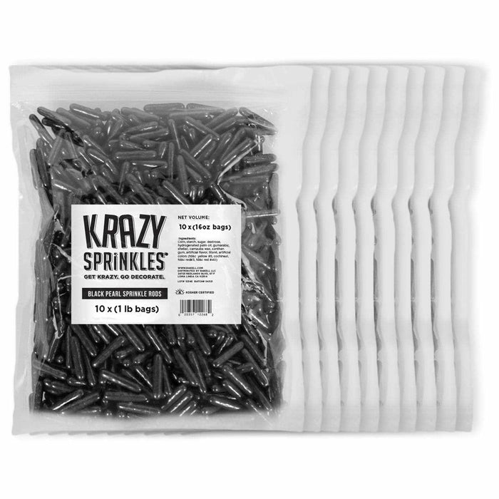 Black Pearl Rods Sprinkles by Krazy Sprinkles®|Wholesale Sprinkles