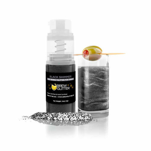 Black Shimmer Edible Glitter Mini Spray Pump | Beverages and Drinks