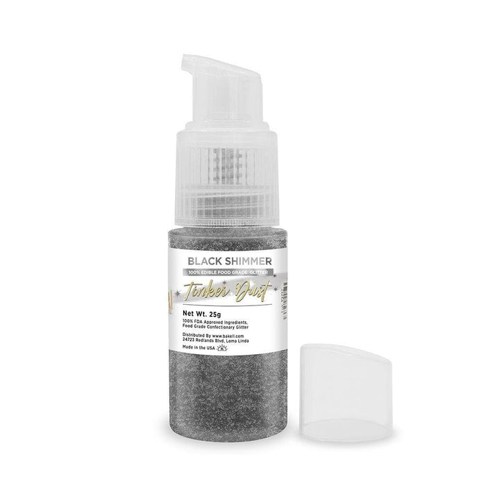 Black Shimmer Edible Glitter Spray 25g Pump, Tinker Dust®
