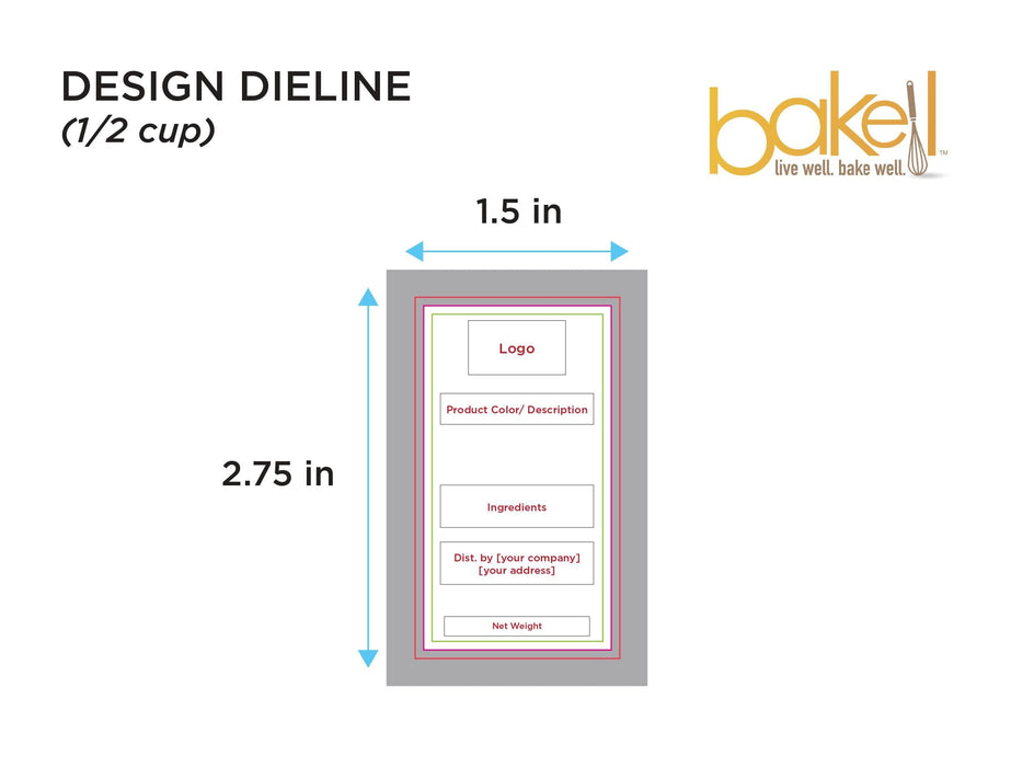 A Chart Showing the Dimensions of a Label for Black Sugar Sand | bakell.com