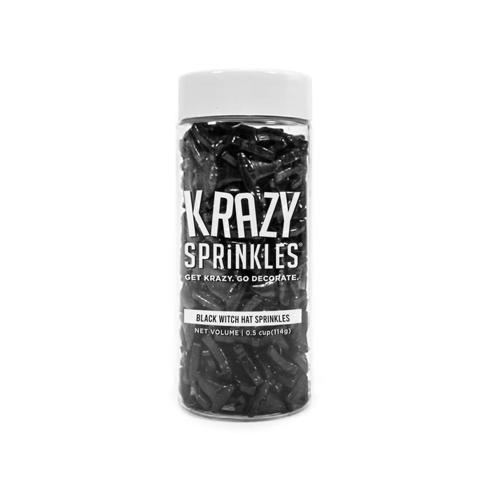 Black Witch Hat Shaped Sprinkles-Krazy Sprinkles_HalfCup_Google Feed-bakell