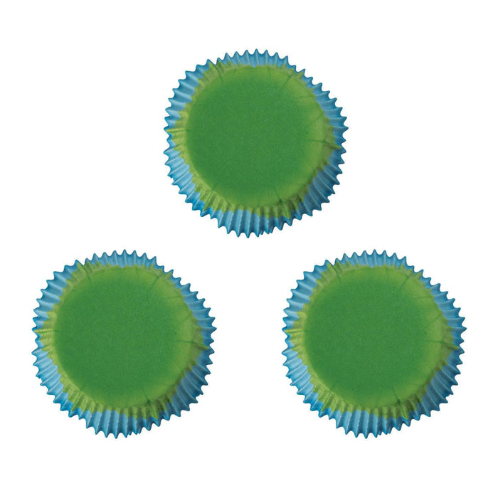 Blue and Green Petal Cut Cupcake Wrappers & Liners | Bakell.com