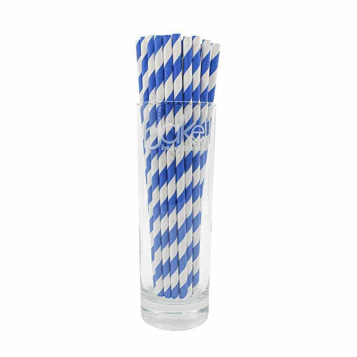 Blue and White Candy Cane Stripe Cake Pop Party Straws-Cake Pop Straws-bakell