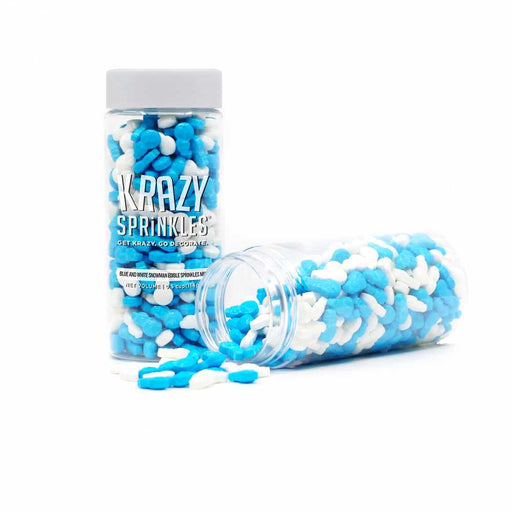 Blue and White Snowman Shaped Sprinkles-Krazy Sprinkles_HalfCup_Google Feed-bakell