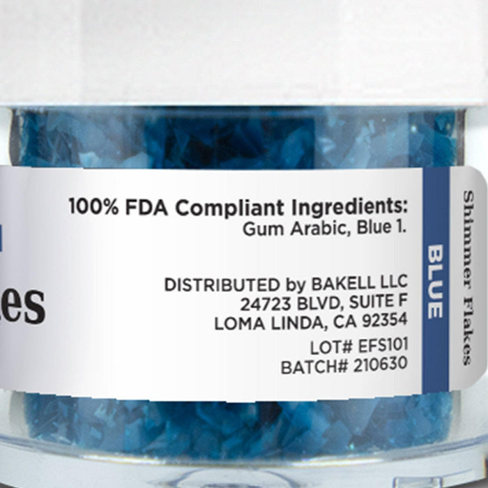 Blue Edible Shimmer Flakes | #1 Site for 100% Glitter | Bakell