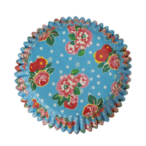Bulk Blue Floral Cupcake Wrappers & Liners | Bakell.com