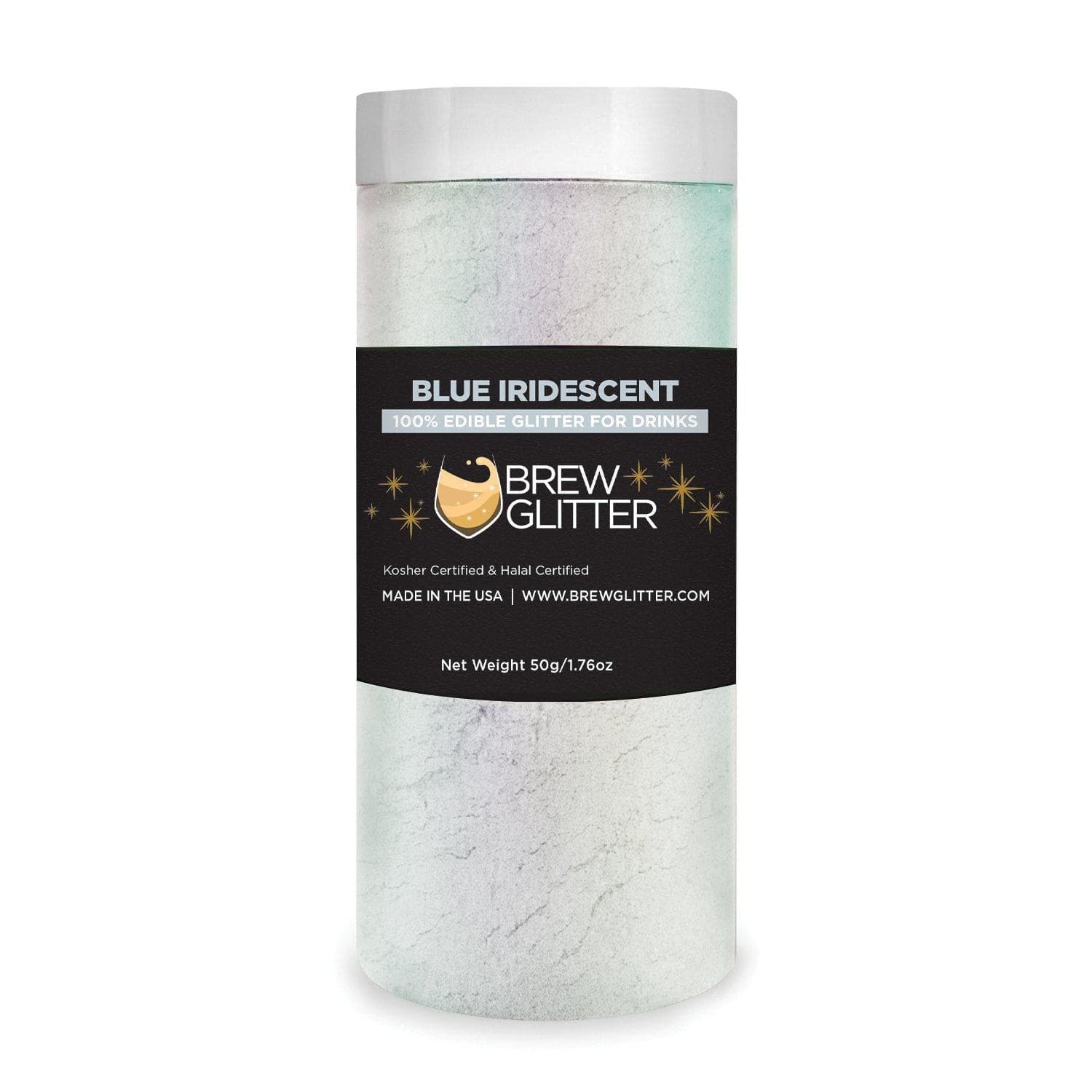 Blue Iridescent Edible Glitter, Bulk Size | Beverage & Beer Glitters