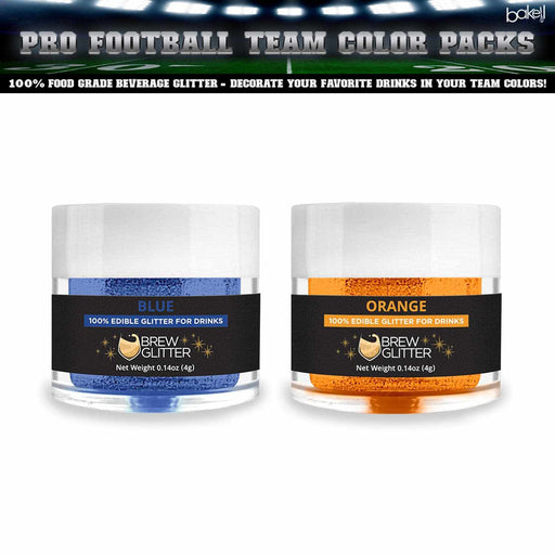 Broncos Football Inspired Orange and Blue Edible Glitter Team Colors