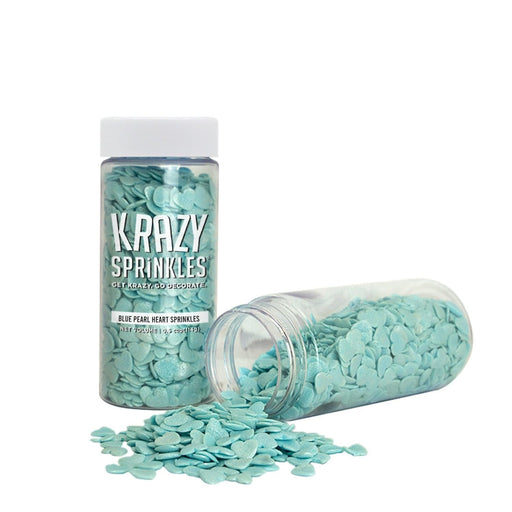 Blue Pearl Hearts Shaped Sprinkles-Krazy Sprinkles_HalfCup_Google Feed-bakell