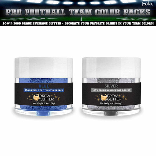 Cowboys Football Inspired Silver and Blue Edible Glitter Team Colors