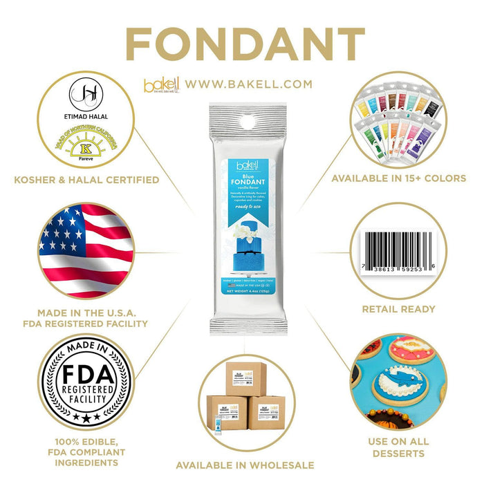 Buy Blue Vanilla Fondant 4oz - Tastes Delicious - Bakell