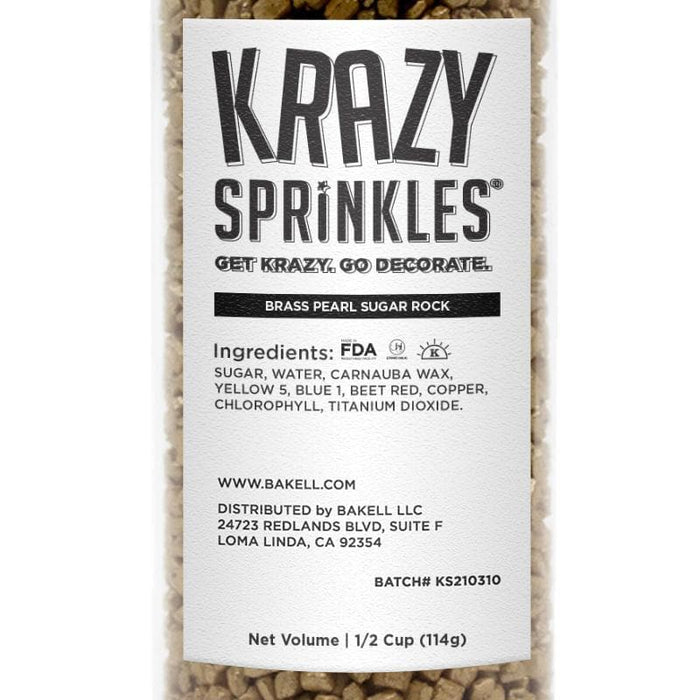 Bulk Size Brass Pearl Rock | Krazy Sprinkles | Bakell