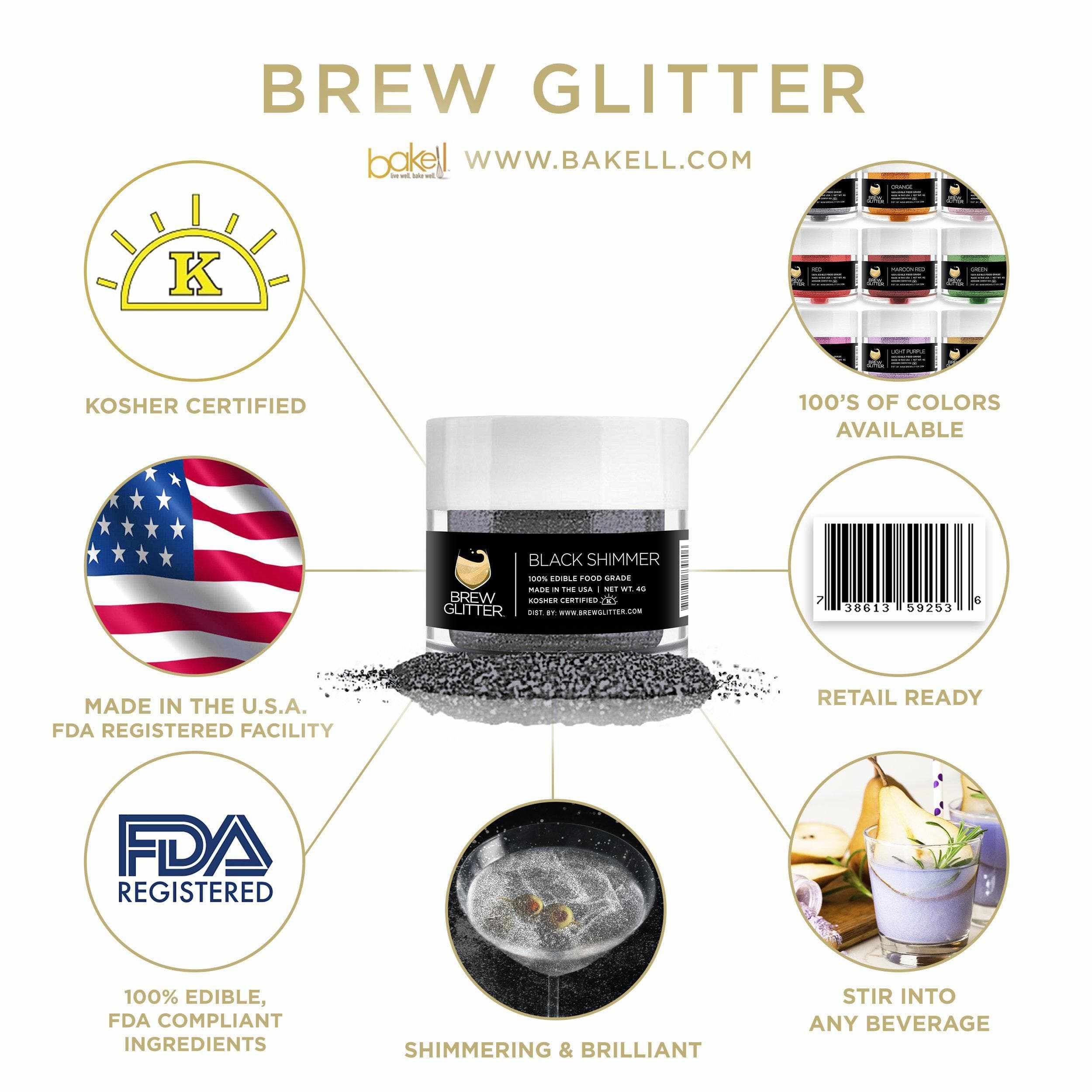 Brew Glitter® Complete Sample Pack | Edible Drink Glitter | Bakell.com