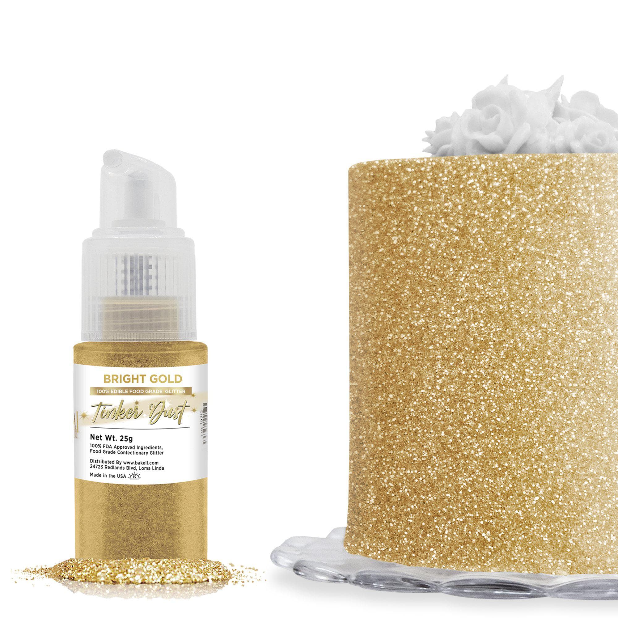 Gold Edible Glitter - 1/4 oz - Food Product - FDA approved