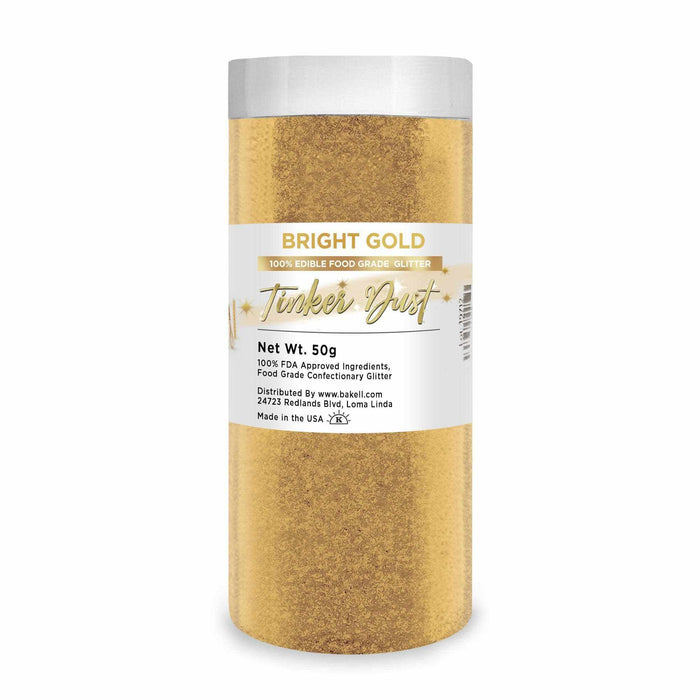 Bakell Bright Gold Tinker Dust Edible Glitter, 5 Gram Jar