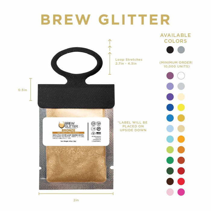 Buy Bronze Brew Glitter Hang Tags Wholesale by the Case  | Bakell