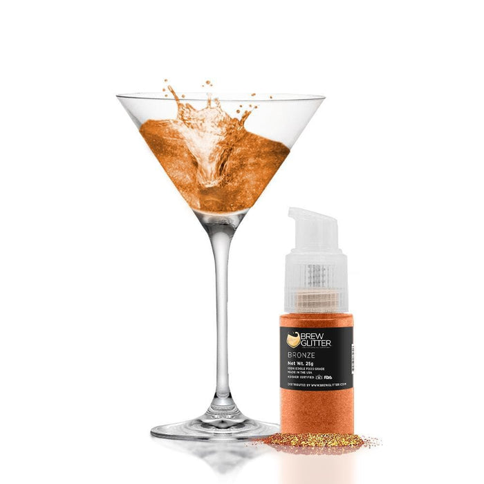 Bronze Edible Glitter Beverage Dust for Drinks, Cocktails, Beer - Bakell