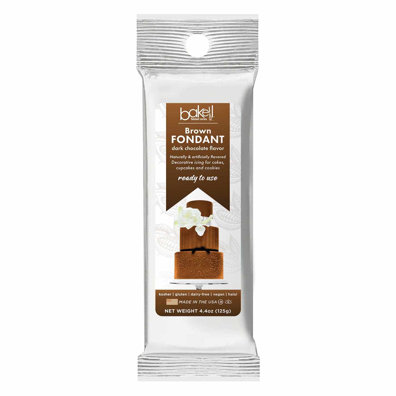 Buy Dark Brown Chocolate Fondant 4oz - Bakell