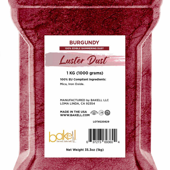 E171 Free Burgundy Luster Dust | Purchase bulk sizes at cost!