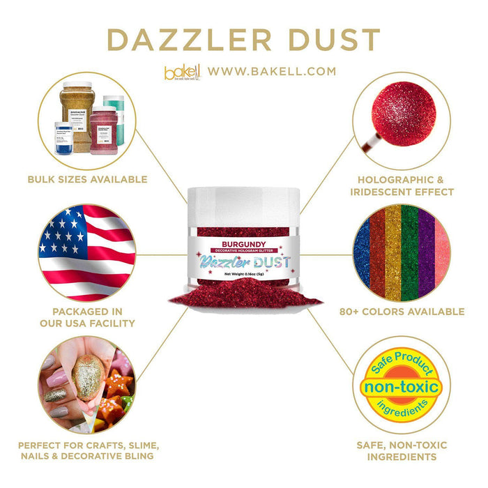 Burgundy Red Dazzler Dust® 5 Gram Jar-Dazzler Dust_5G_Google Feed-bakell