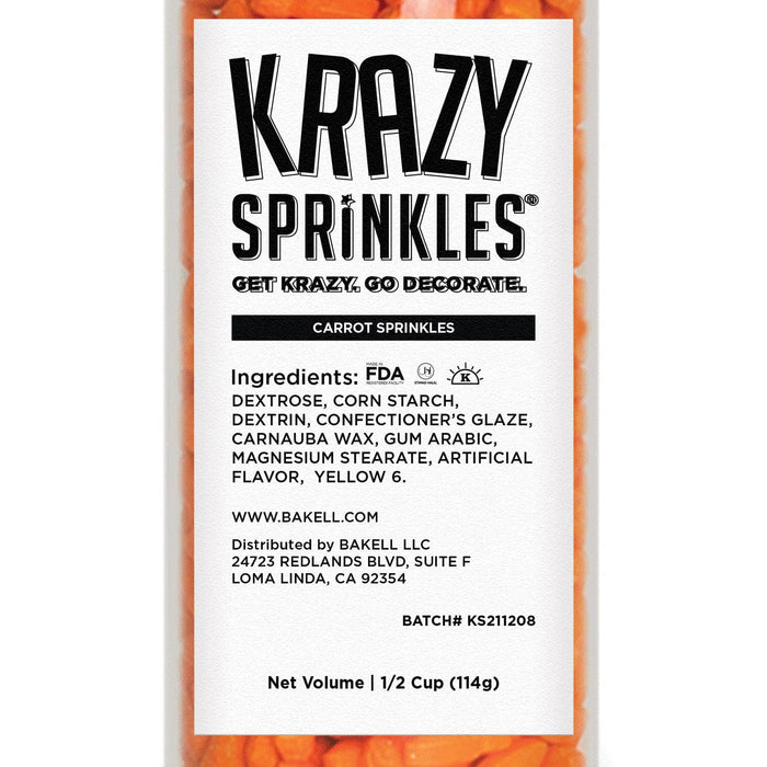 Carrot Shapes | Bulk Size Krazy Sprinkles | Bakell