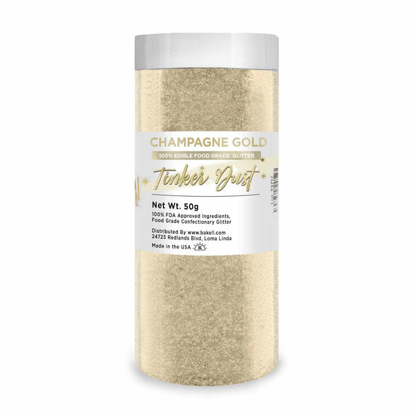 Bakell Bulk Size | Champagne Gold/Beige Edible Tinker Dust Edible Glitter  Jar | Food Grade Gourmet Dessert, Foods, Drink Garnish Cream 25g