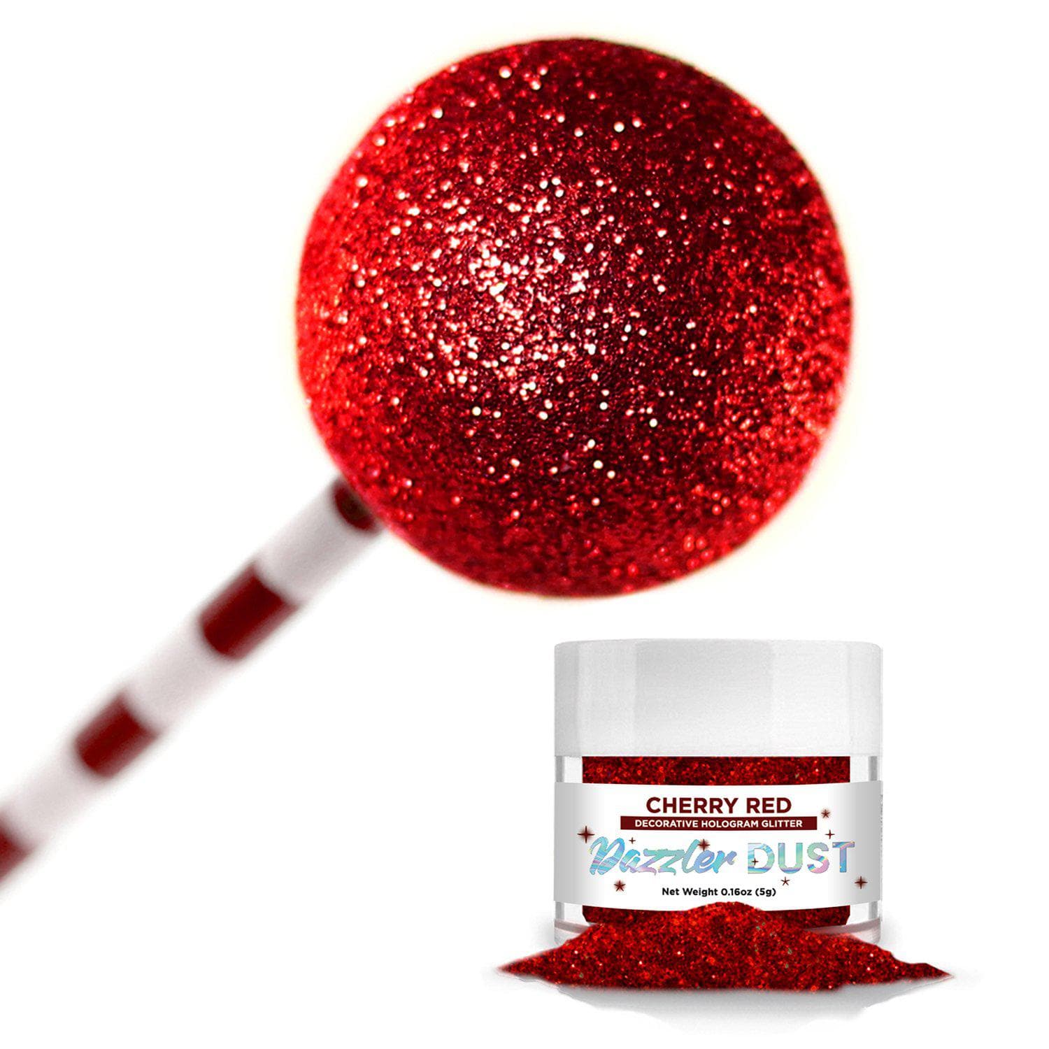 Cherry Red Dazzler Dust® 5 Gram Jar-Dazzler Dust_5G_Google Feed-bakell