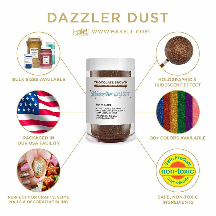 Bulk Size 25g Chocolate Brown Dazzler Dust | Bakell