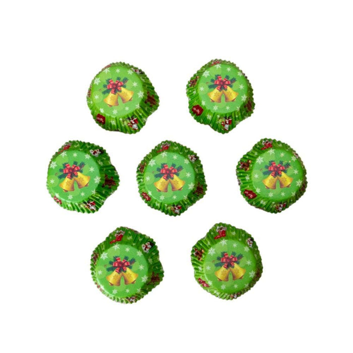 Christmas Bells Petal Shaped Cupcake Wrappers & Liners | Bakell.com