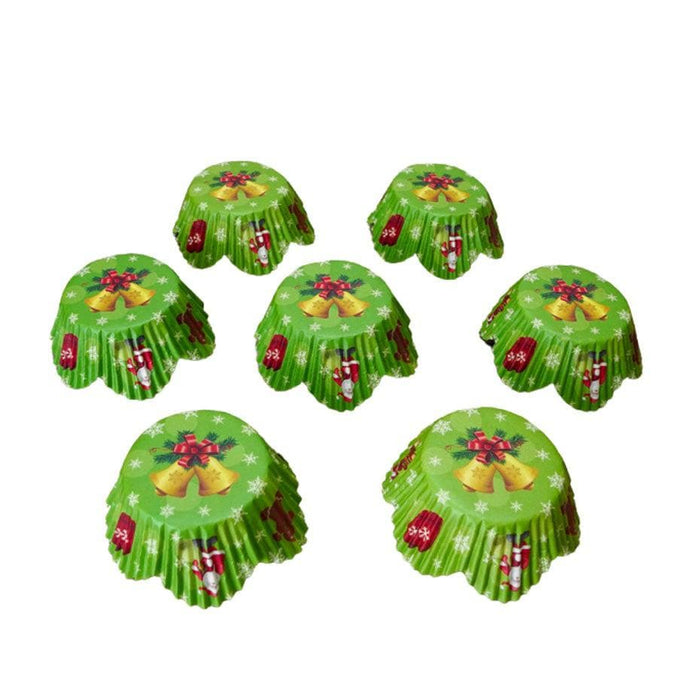 Christmas Bells Petal Shaped Cupcake Wrappers & Liners | Bakell.com