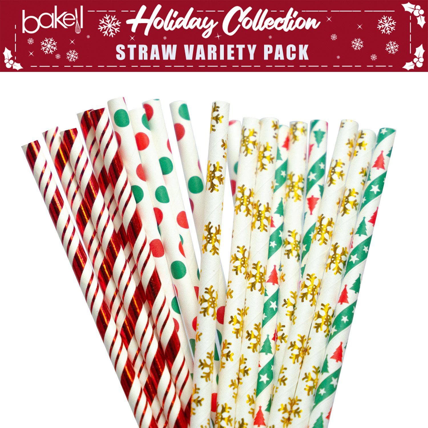 Christmas Collection Cake Pop Straws Combo Pack A (4PC Set)-Cake Pop Straws_Set-bakell