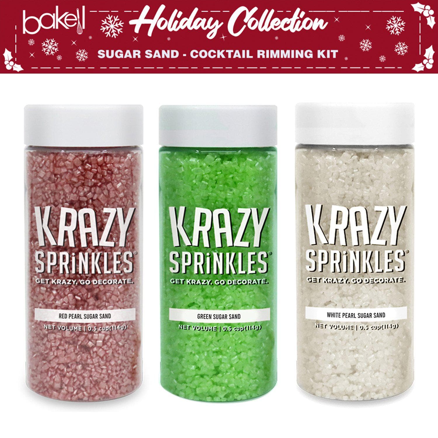 Christmas Collection Cocktail Rimming Sugar Combo Pack (3 PC Set)-Rimming Sugar_Combo Pack-bakell