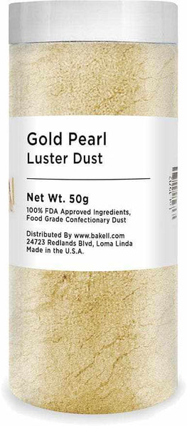 Gold Pearl Luster Dust 4 Gram Jar | Bakell