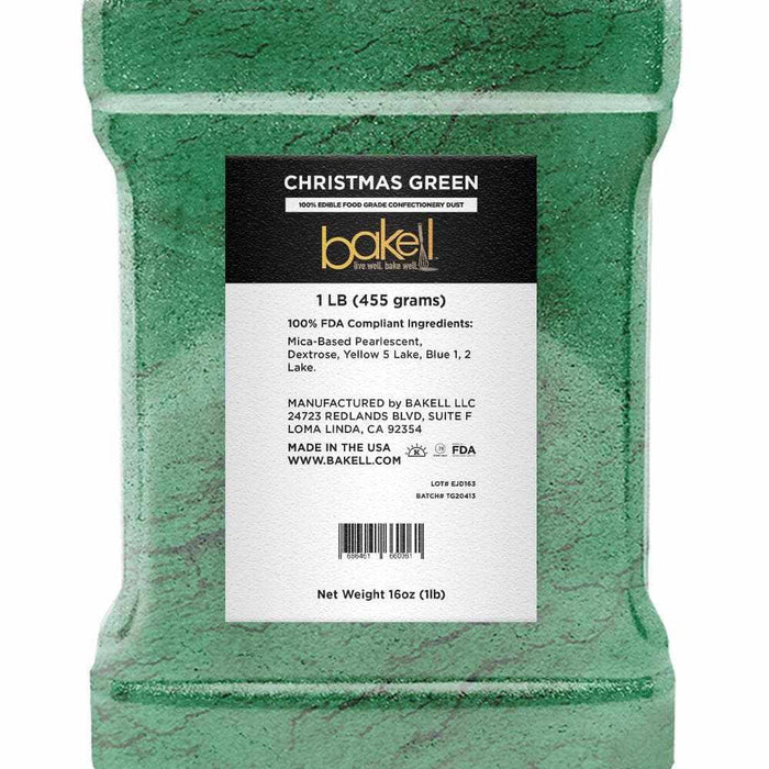 Christmas Green Luster Dust | 100% Edible & Kosher | BULK | Bakell.com