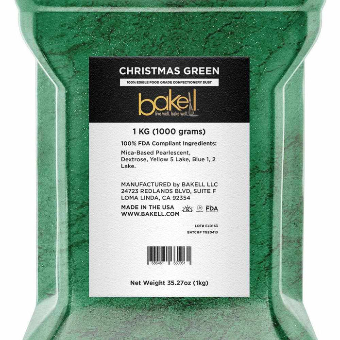 Christmas Green Luster Dust | 100% Edible & Kosher | BULK | Bakell.com