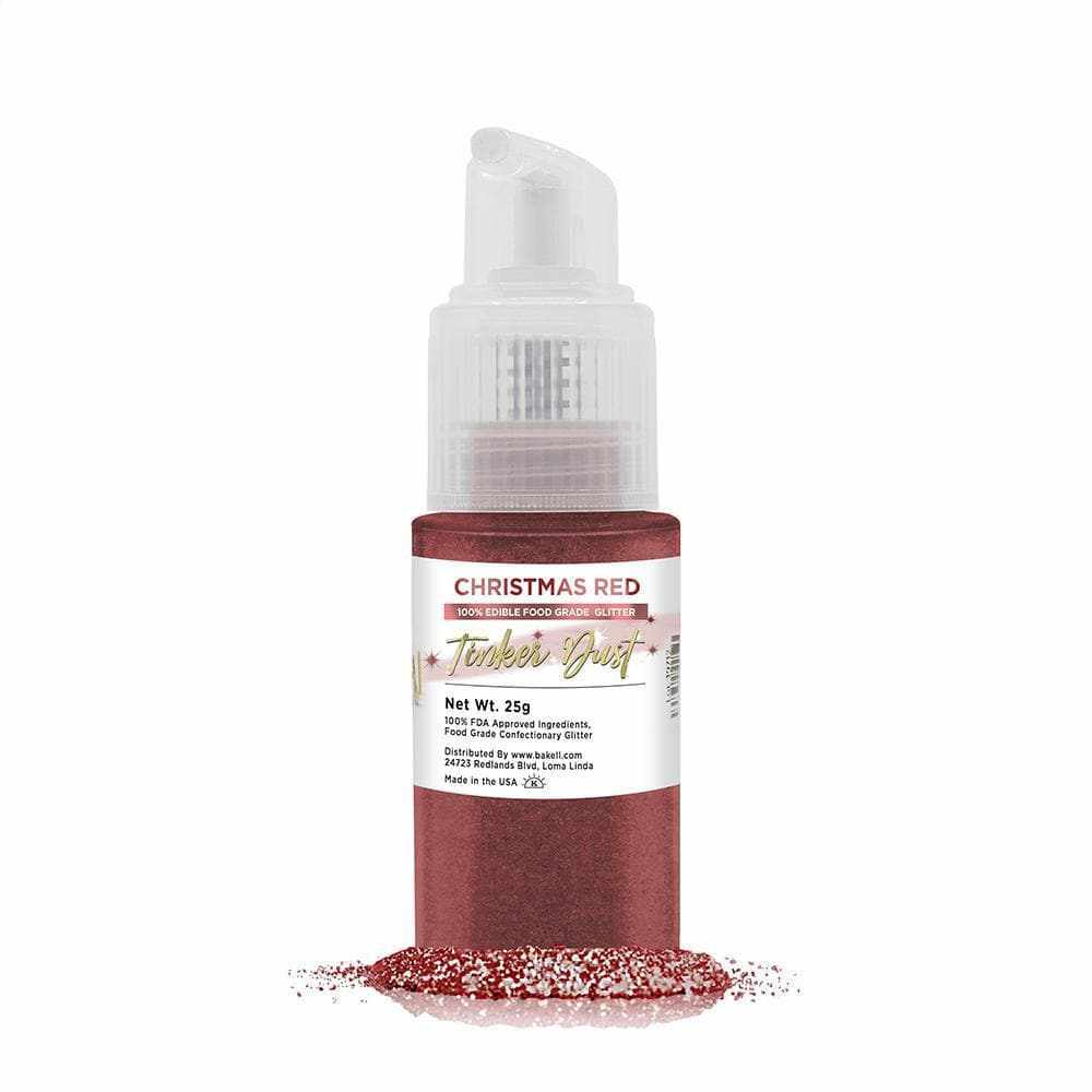 Christmas Red Edible Glitter Spray 25g Pump | Tinker Dust | Bakell
