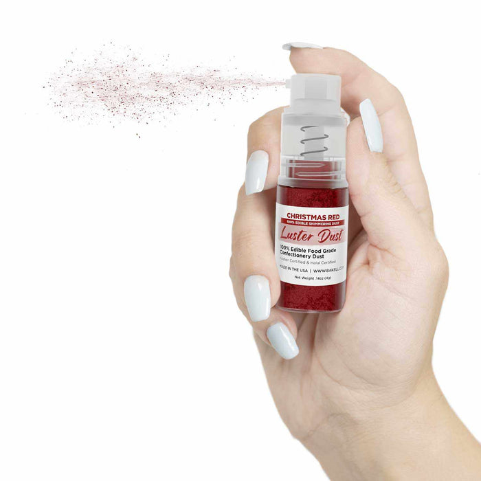New! Miniature Luster Dust Spray Pump | 4g Christmas Red Edible Glitter