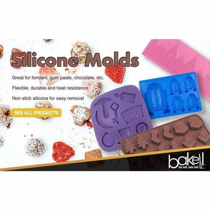 Bakell™ Christmas Reindeer holding bell Silicone Mold | Bakell.com