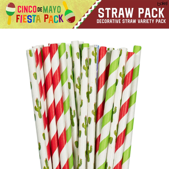 Cinco De Mayo Cactus & Cake Pop Swank Straw Pack (3 PC SET)-Cake Pop Straws_Set-bakell