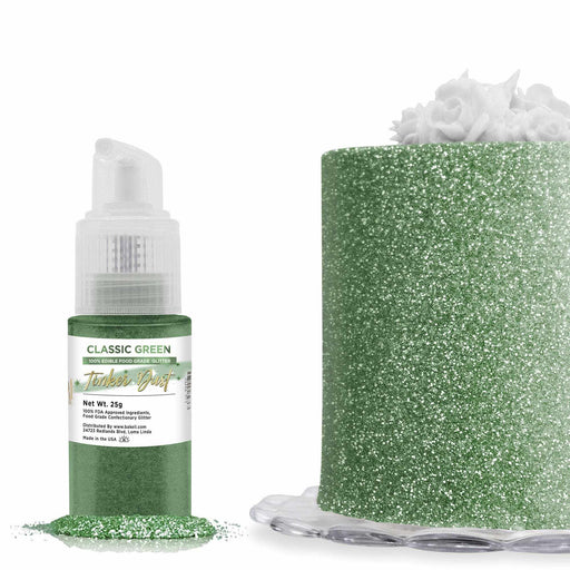 Classic Green Edible Glitter Spray 25g Pump | Tinker Dust | Bakell