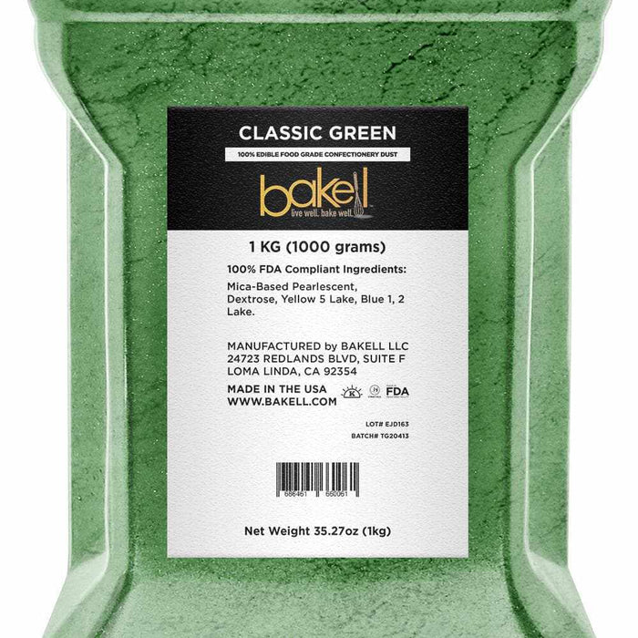 Classic Green Luster Dust | Kosher & Edible | Bulk | Bakell