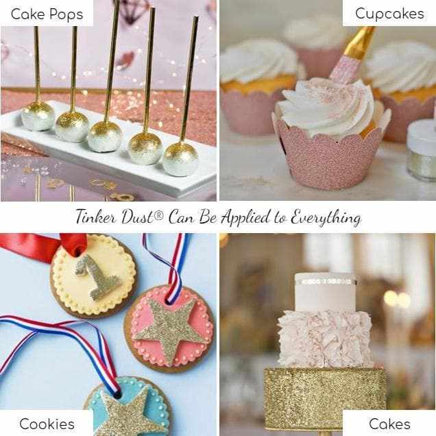 BAKELL® Edible Glitter Spray Pump, (25g) | TINKER DUST Edible Glitter |  KOSHER Certified | 100% Edible Glitter | Cakes, Cupcakes, Cake Pops,  Drinks