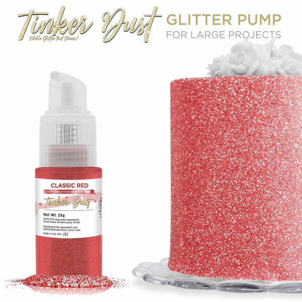 Classic Red Edible Glitter Spray 25g Pump | Tinker Dust | Bakell