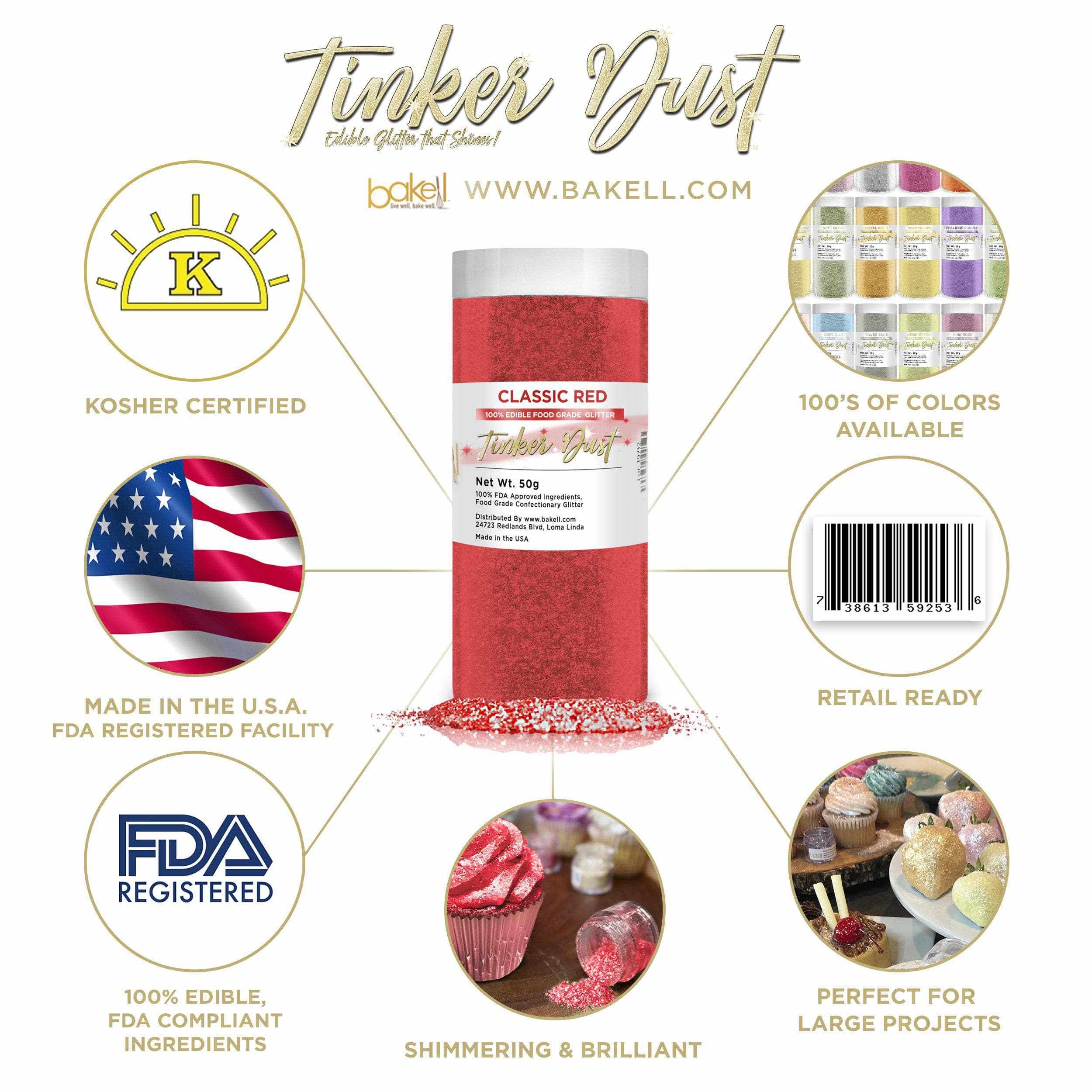 Classic Red glitter In Bulk Size  | Tinker Dust  | Bakell