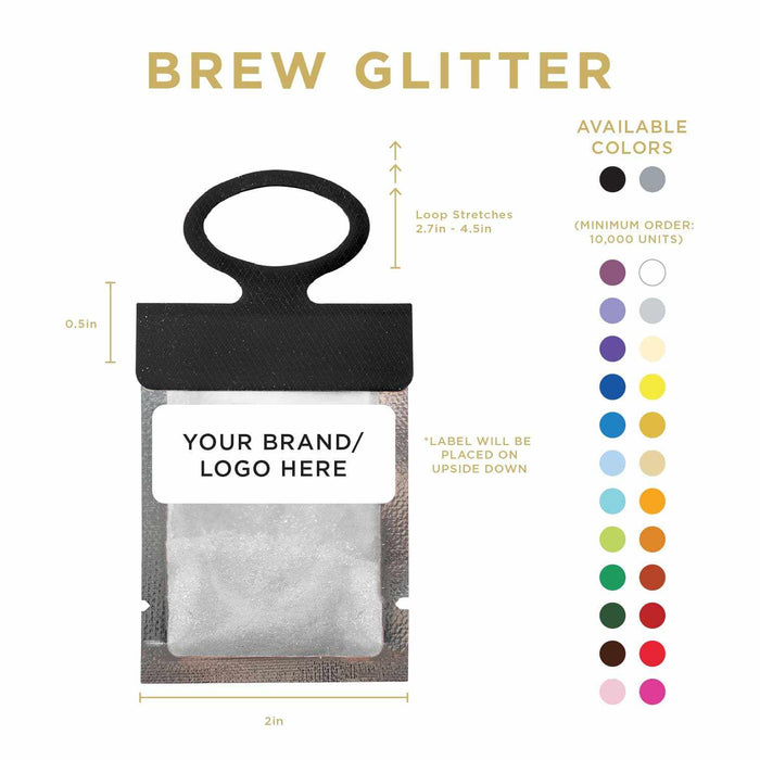 Clear Shimmer Private Label Brew Glitter Hang Tags | Bakell