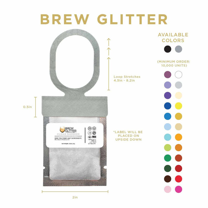 Clear Shimmer Wholesale Brew Glitter Hang Tags | Bakell