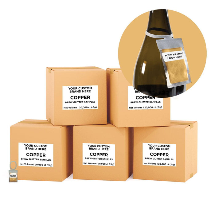 Copper Private Label Brew Glitter Hang Tags Neckers | Bakell