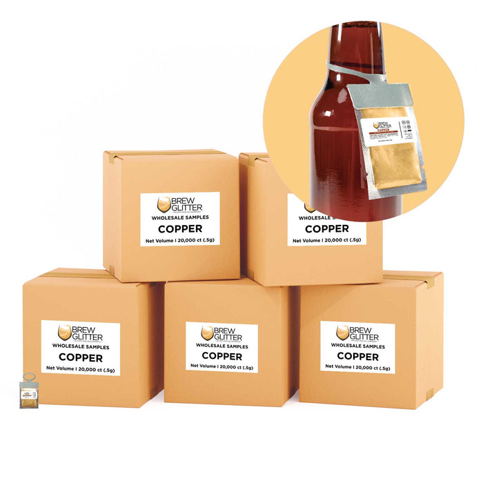 Copper Wholesale Brew Glitter Hang Tags | Copper Neckers | Bakell