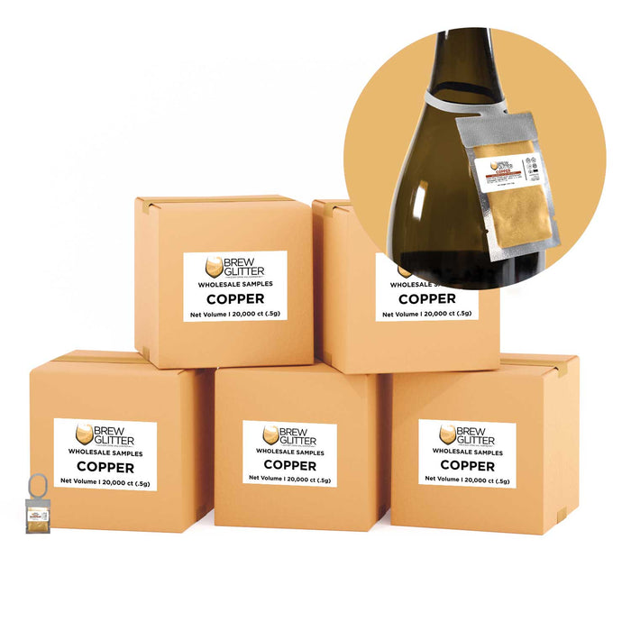 Copper Wholesale Brew Glitter Hang Tags | Copper Neckers | Bakell